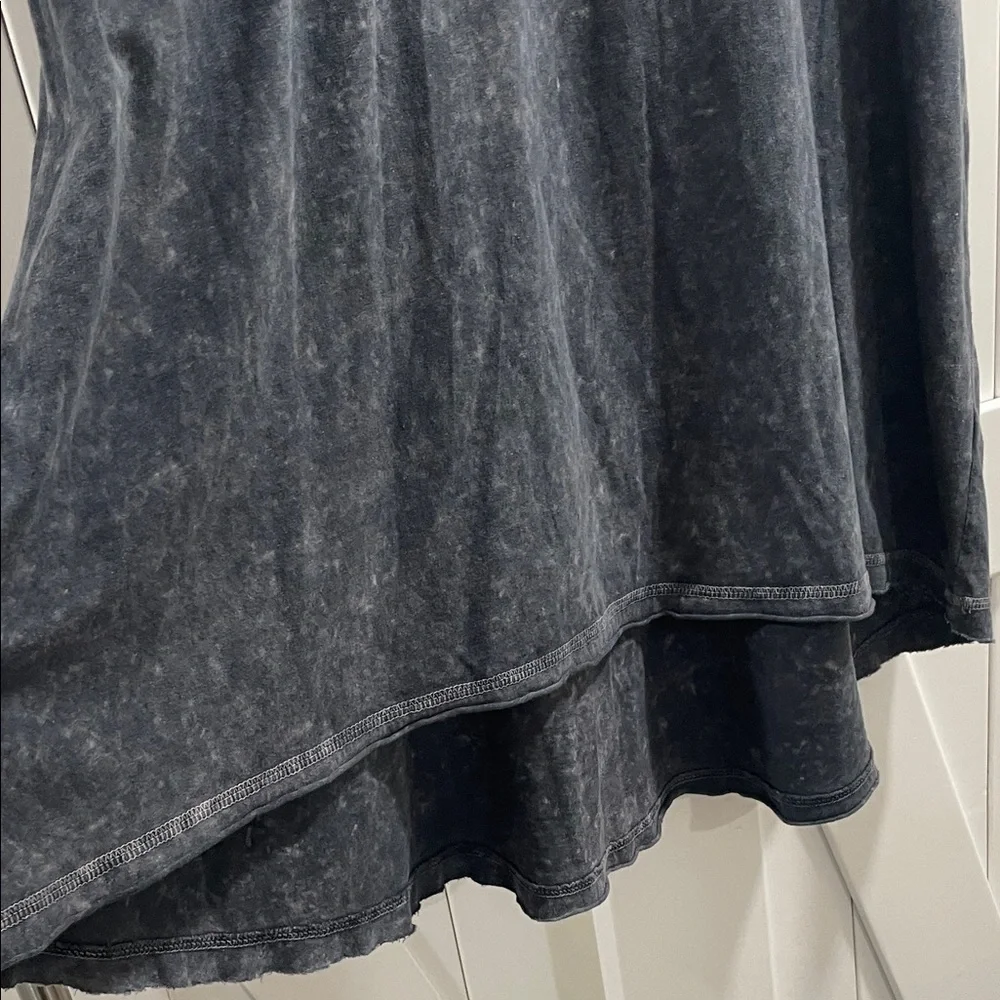 Free People Movement Blue Grey Tunic Leg Day Top XS Oversized Raw Edge - Picture 6 of 8